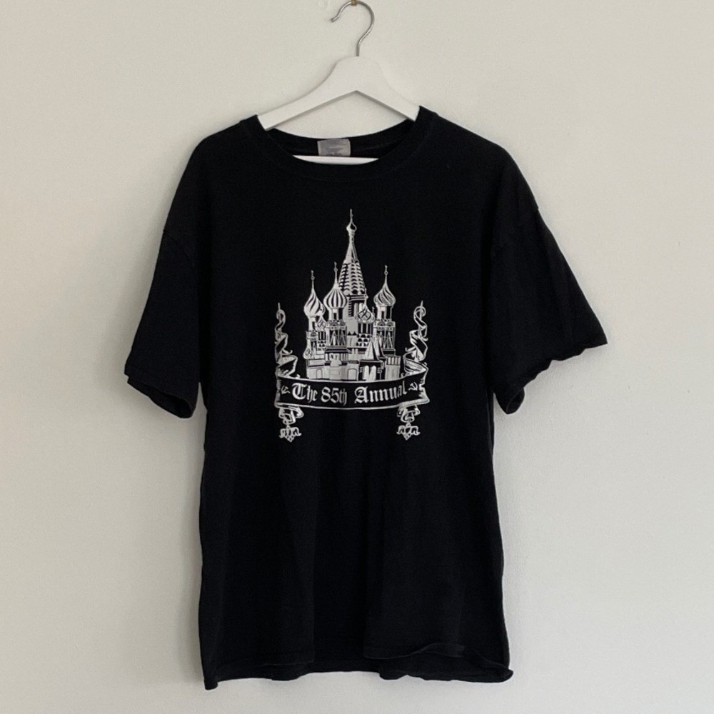 Vintage Mens XL Russian St Basils Cathedral Hammer Sickle Graphic Tee VTG Retro